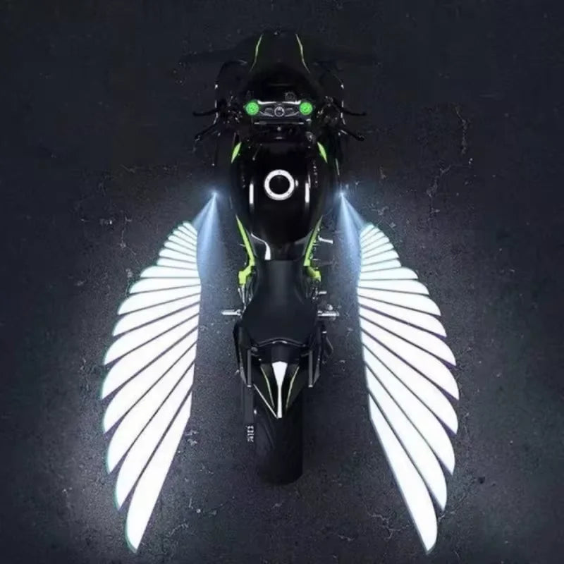 2Pcs LED Welcome Light For Motorcycle Angel Wings Projection Lights 8-30V Motorcycle Modified Decorative Light Wing Laser Lights