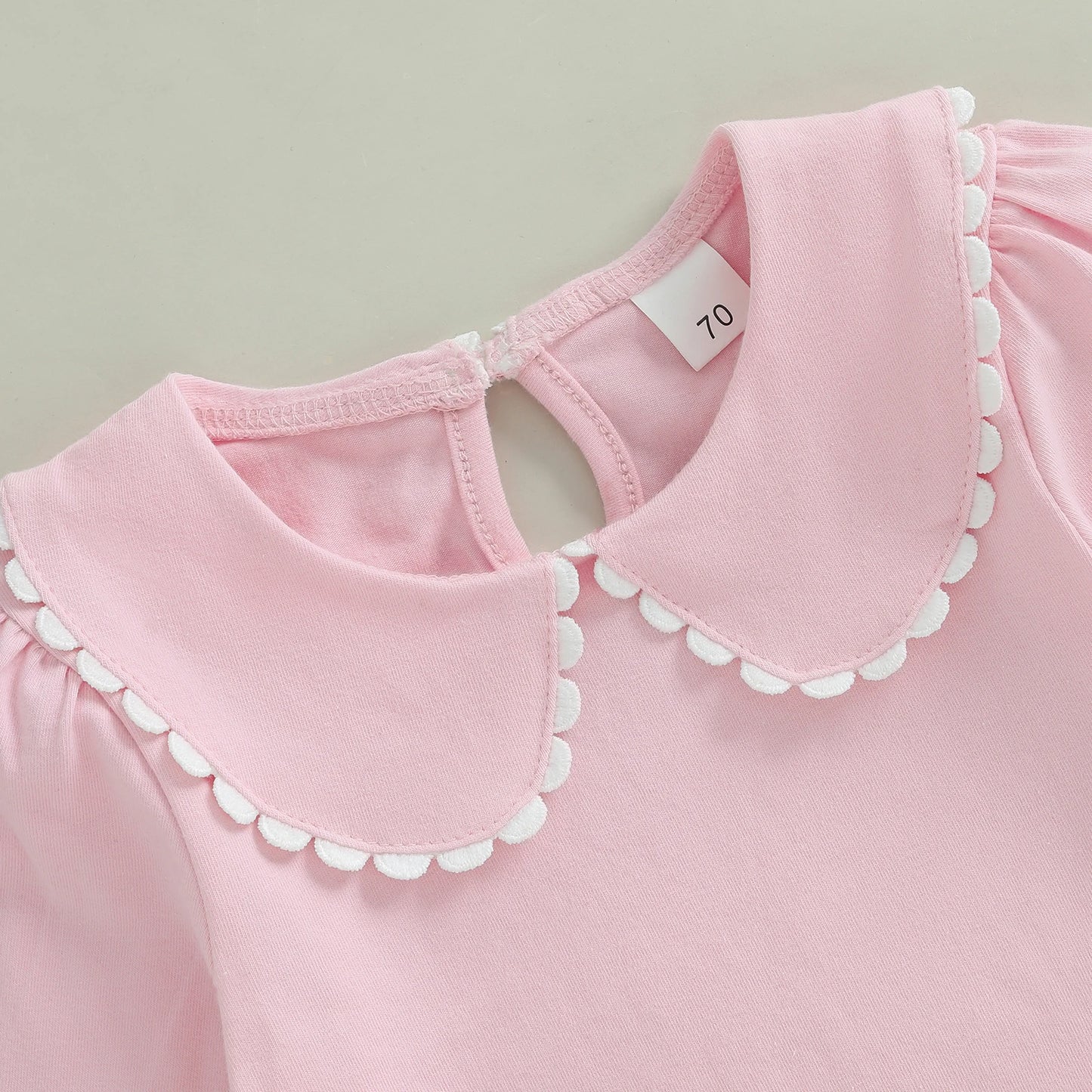 Autumn Kids Toddler Girls Fall T-Shirt Solid Doll Collar Long Sleeve Loose Fit Tops Spring Clothes