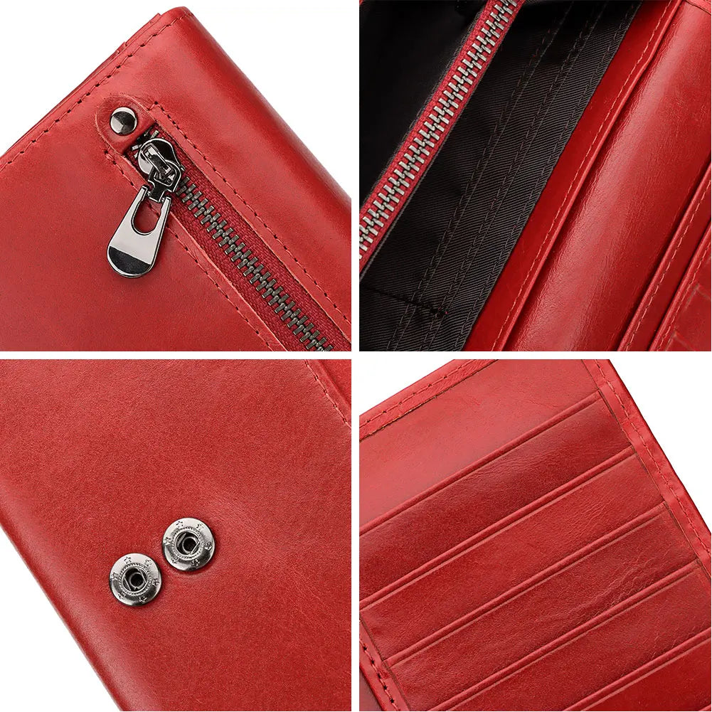 HUMERPAUL Fashion Wallet For Women Luxurious Leather Ladies Long Cell Phone Handbag Multi-Function Casual Cards Holder   ﻿