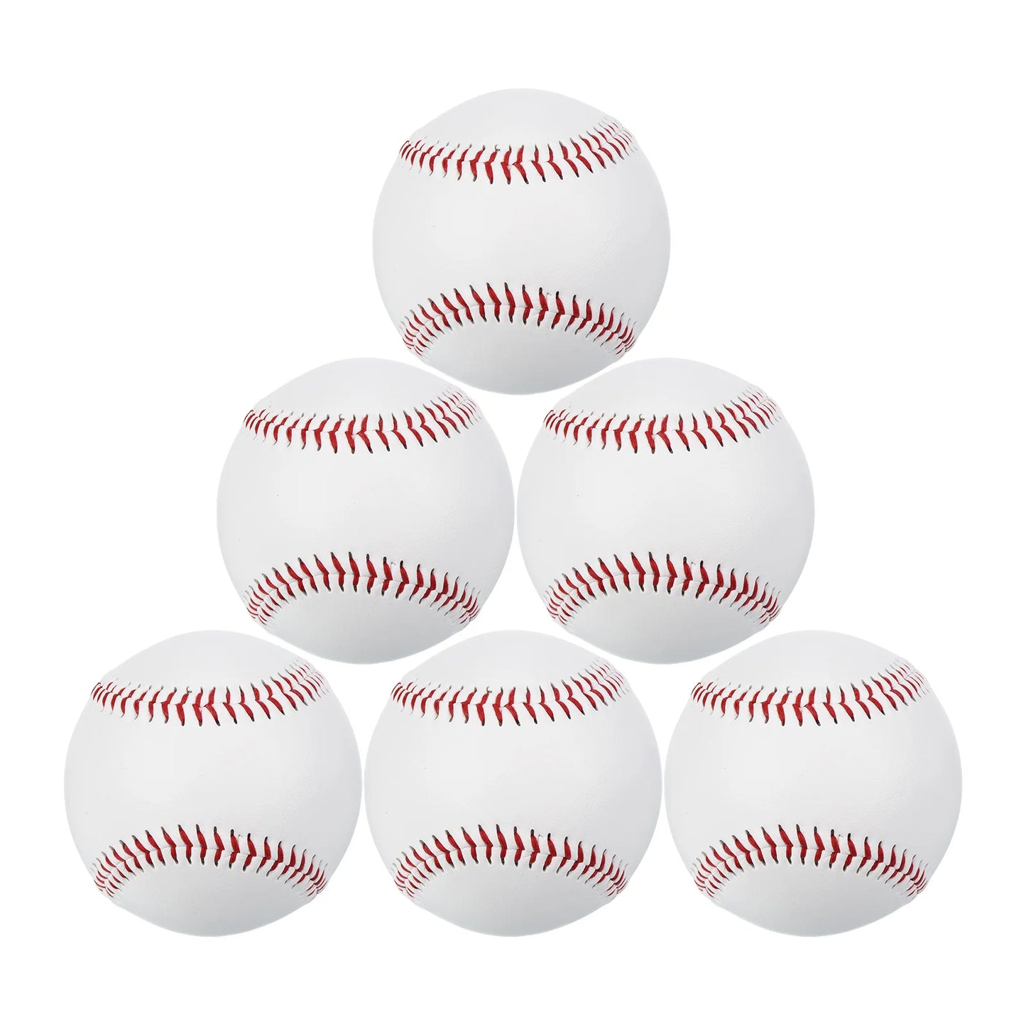 9 Inch Baseball Hard Baseballs Bulk Standard Size Adult Leather Practice Training Baseball Unmarked Baseballs for Pitching 6pcs
