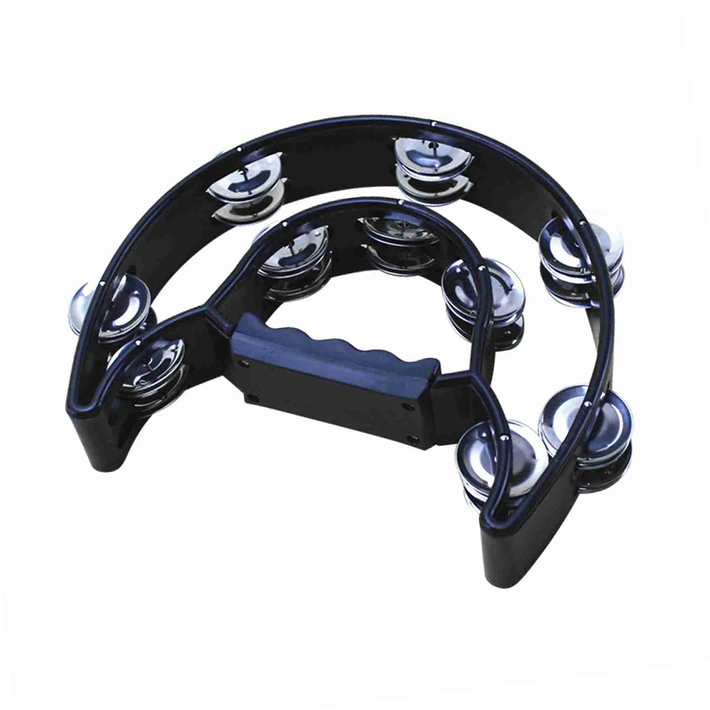 Handheld Tambourine Double Row Handbell Ergonomic Handle Grip Tambourine for KTV Party