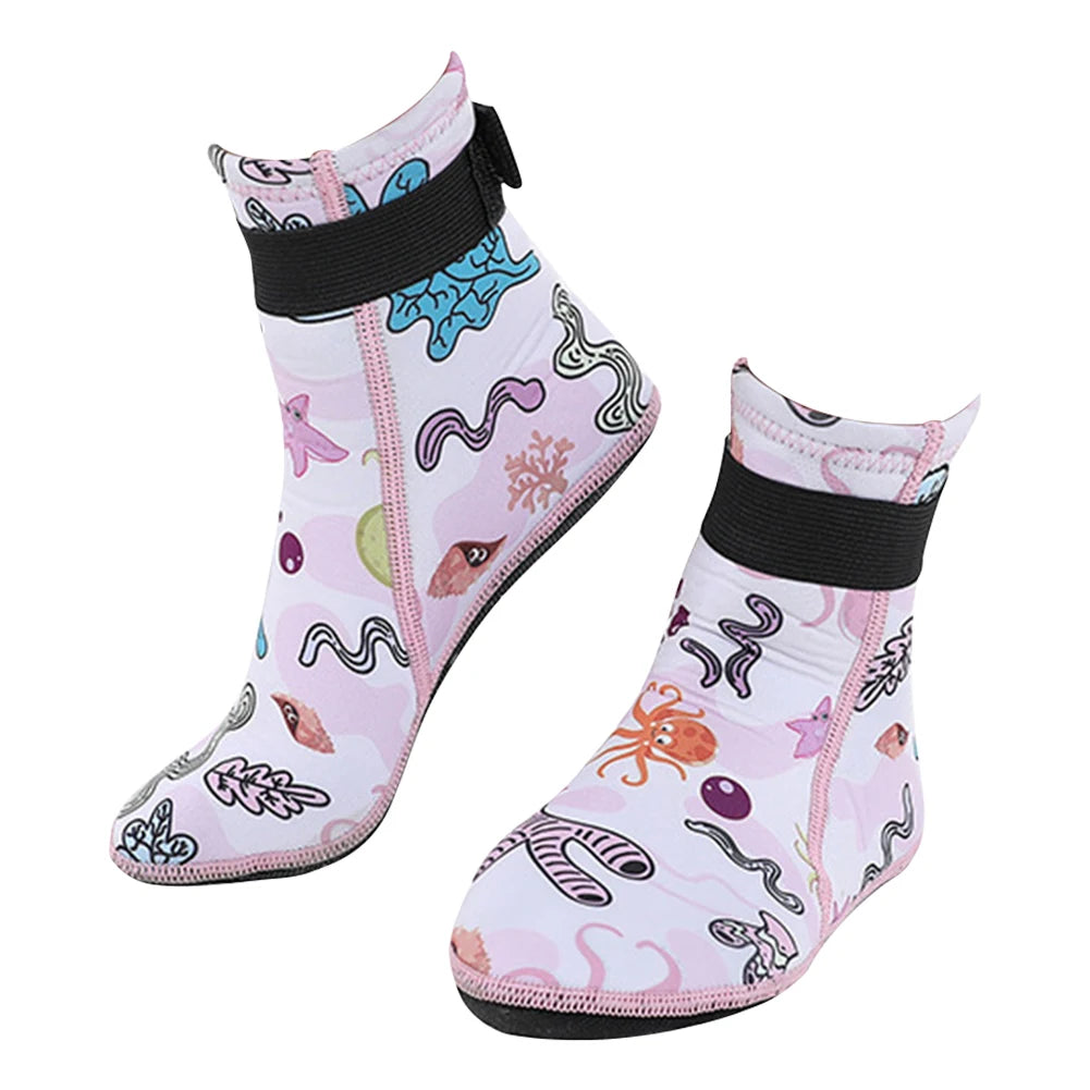 Kids Neoprene Water Socks Wetsuit Socks Anti-slip Swimming Socks Adjustable Snorkeling Boots Keep Warm for Diving Surfing
