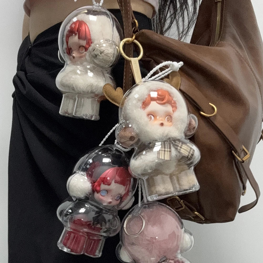 Transparent Protective Case Doll Dust Case Storage Case for Skull Panda Winter Movement for SP Doll
