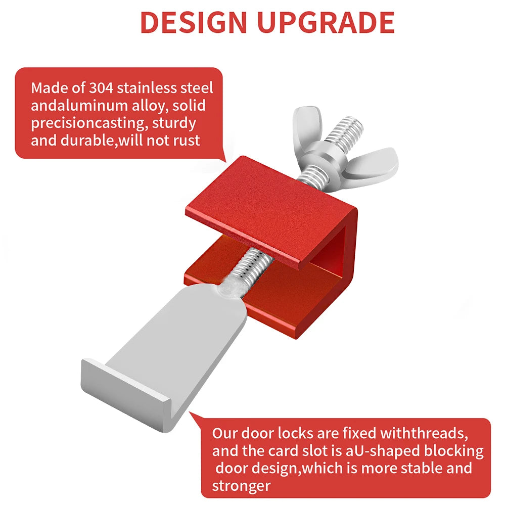Anti-Theft Door Lock Slide Security Lock Stopper Aluminum Alloy Window Lock for Kids Pets Home