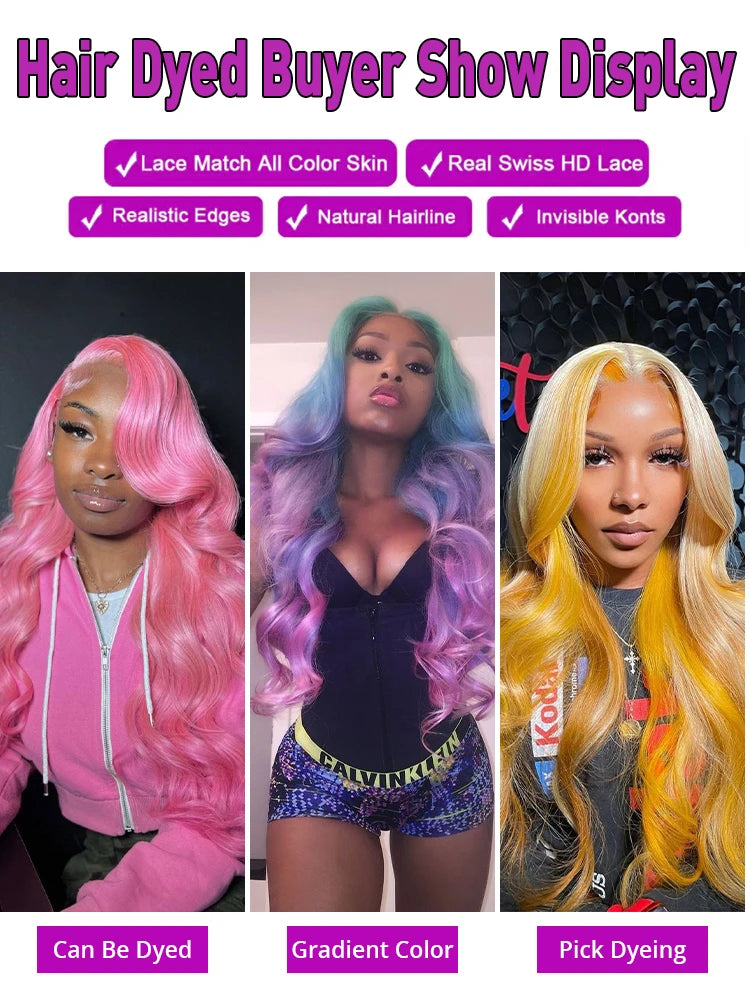 30 40 Inch 13x4 Lace Frontal Wig 613 Honey Blonde Brazilian Remy 613 Colored Body Wave 13x6 Lace Front Human Hair Wigs for Women
