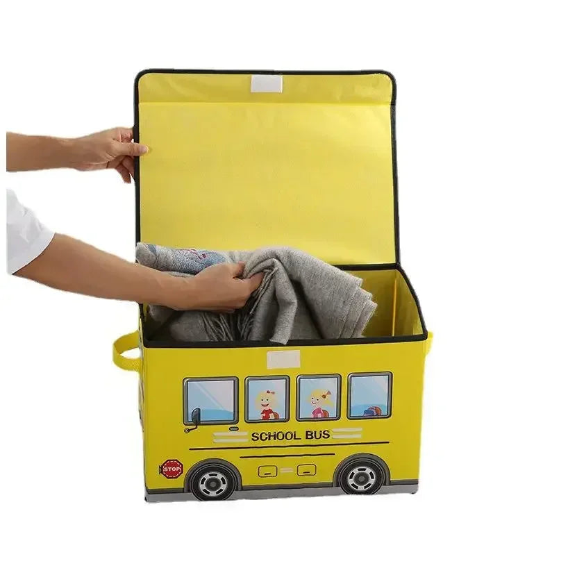 cartoon car storage box foldable clothes integral box non-woven film covered toy sundry storage box storage organizer