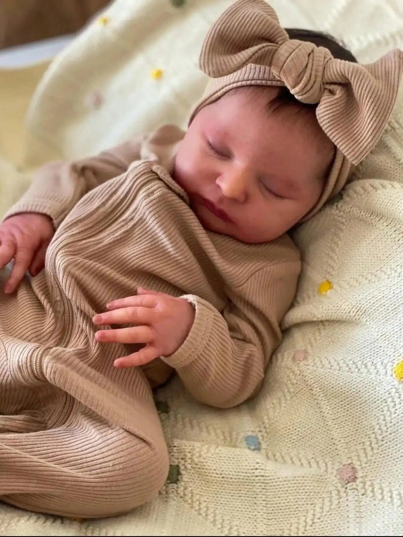 17.32 Inch Sleeping Reborn Baby Laura Doll - Realistic Girl with Simulated Details, Showerable, Painted Hair & Visible Veins