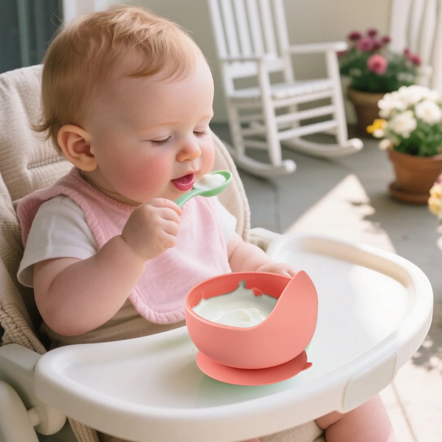 Suction Bowls for Baby & Toddlers Silicone Feeding Supplies - Dishwasher & Microwave Safe Infant Dinnerware Extra Strong Base