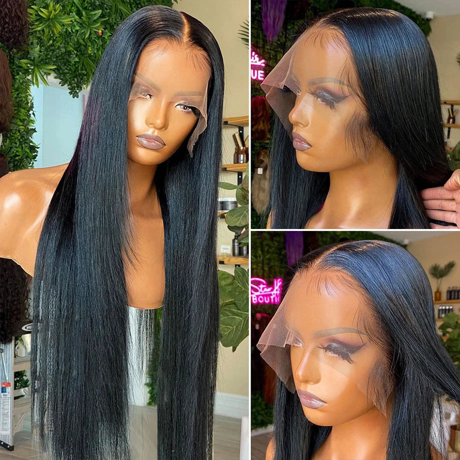 13x6 Straight Hd Lace Frontal Wigs For Women Pre Plucked 30 Inch 13x4 Bone Straight Lace Front Human Hair Wigs For Women