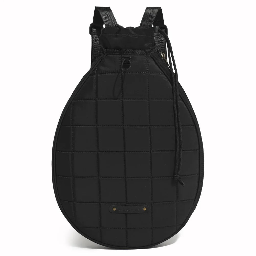 Quilted Tennis Backpack Waterproof Portable Badminton Racquet Bag Zipper Closure Tennis Racquet Crossbody Bag for Women Men