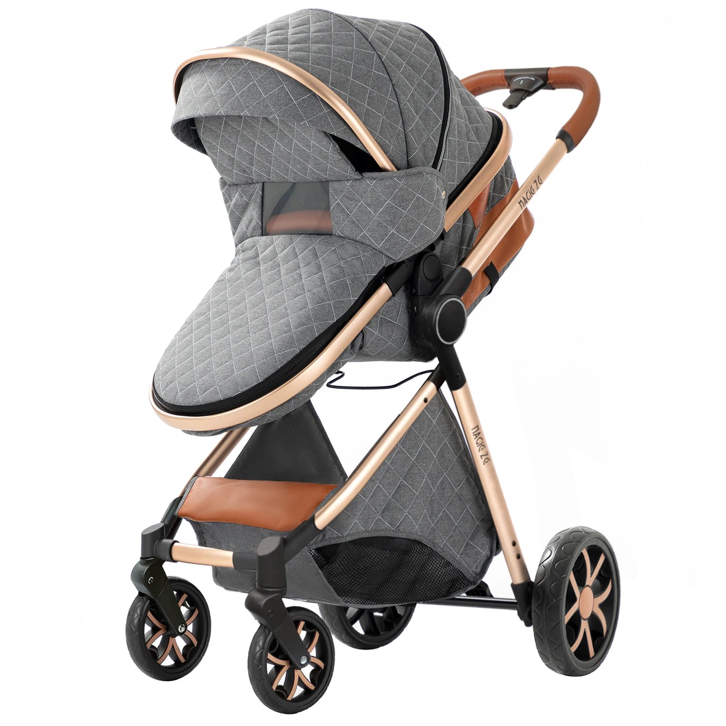 Lightweight Stroller Baby Carriage 3 in 1 Baby Stroller Pushchair Foldable Stroller Convertible Stroller with Breathable Seat