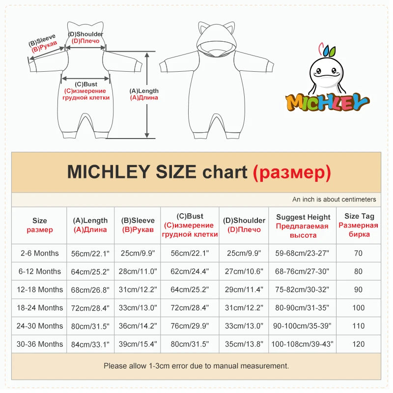 MICHLEY Halloween Dinosaur Baby Rompers Winter Flannel Toddler Infant Clothes Hooded Overall Bodysuits Jumpsuit Costume For Kids