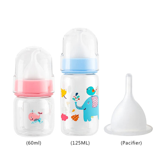 Small Pet Feeding Bottle 60ml/125ml Cute Kitten Feeding Bottle PP Cartoon Animals Nursing Bottle for Newborn Kittens Puppies