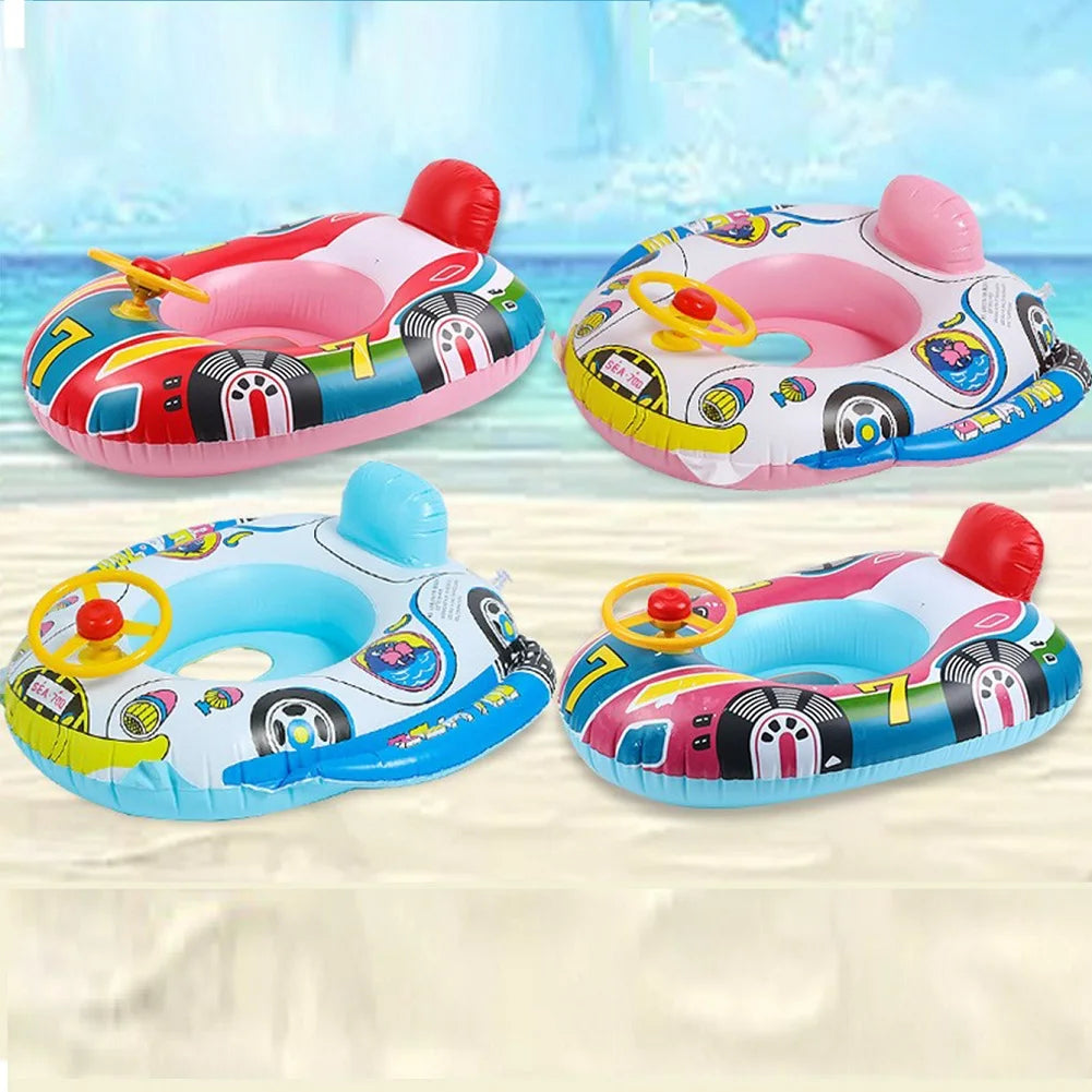 Toddler Swimming Pool Float Seat Boat PVC Baby Swim Float Rings Water Pool Swim Aid  Kids Water  for Girls Boys 3-5 Years
