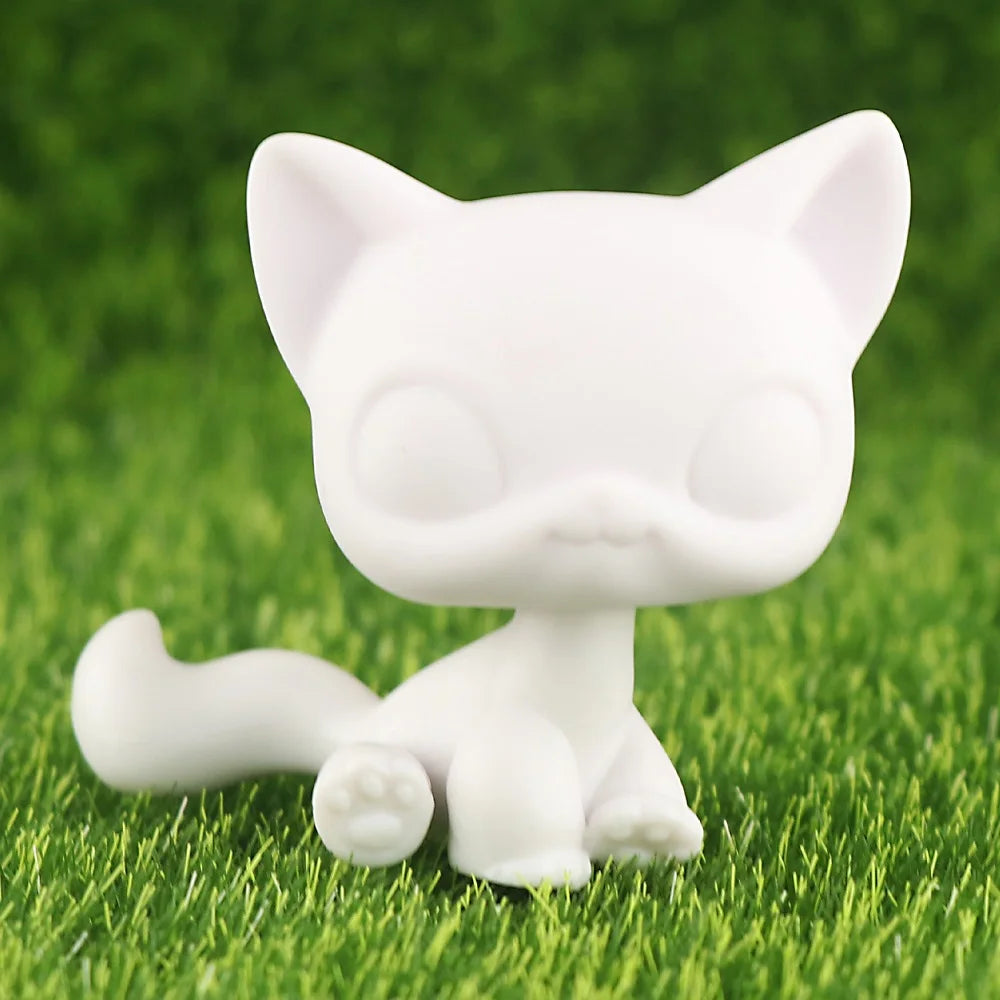 White Base Pet,Lovely Shorthair Cat Collie Husky Action Figure Boys Girls Kids Xmas Gift Best Gift(Click on the option you want)