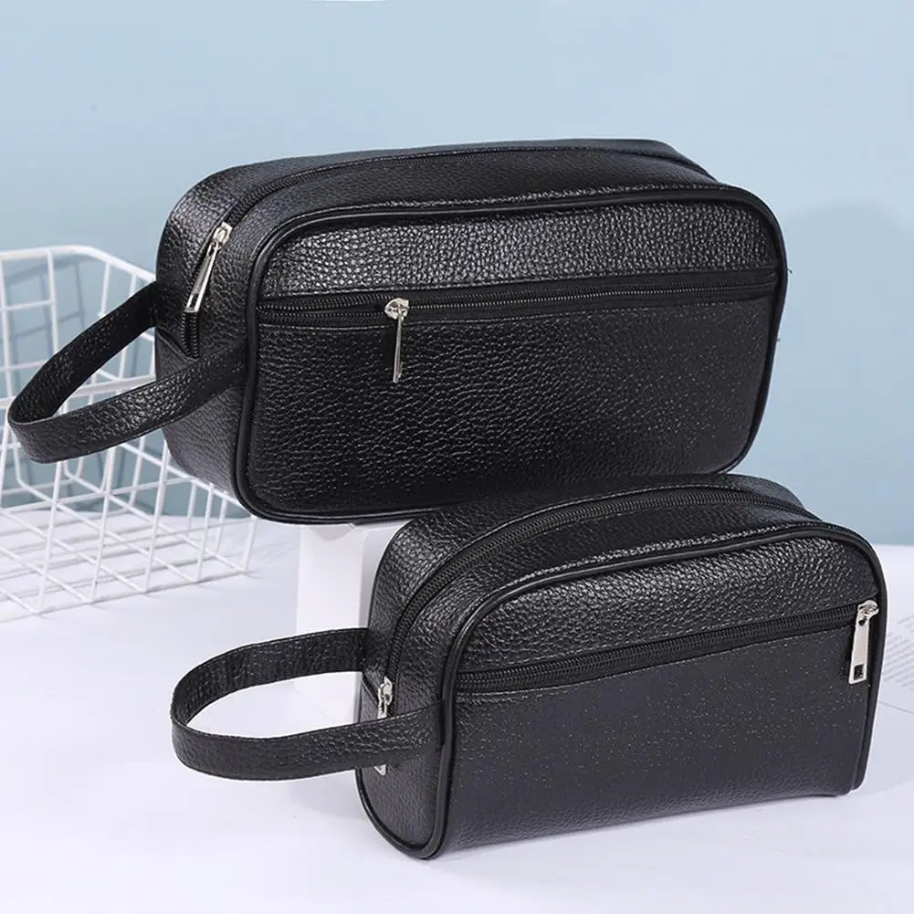Men Women Fashion PU Leather Mobile Phone Wristlet Bag Pure Color Small Handbags
