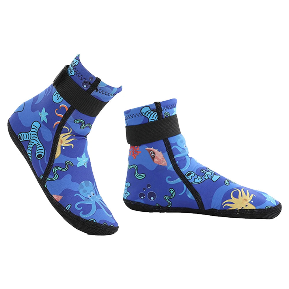 Kids Neoprene Water Socks Wetsuit Socks Anti-slip Swimming Socks Adjustable Snorkeling Boots Keep Warm for Diving Surfing