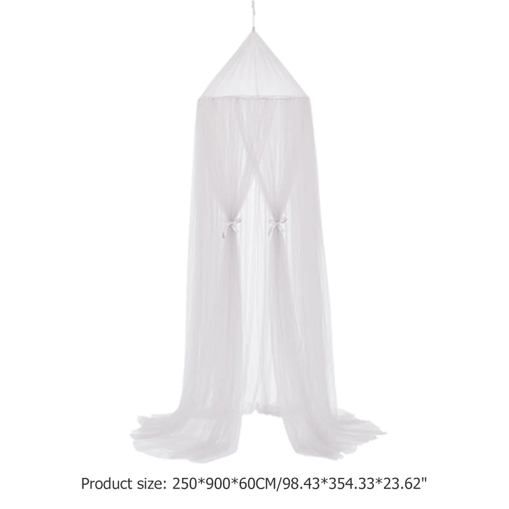 Bed Canopy Polyester Hanging Mosquito Net Princess Foldable Dome Bed Bed Canopy Elegant Fairy Lace Dossels Bedcover For Baby