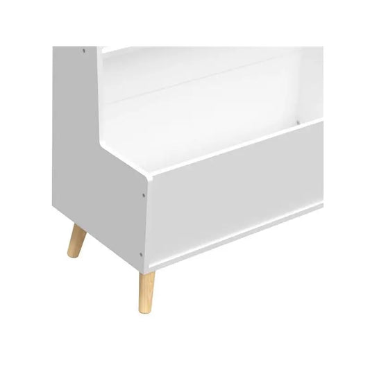 White Kids Bookshelf and Organizer for Books, Magazines, and Toy Storage Cabinet