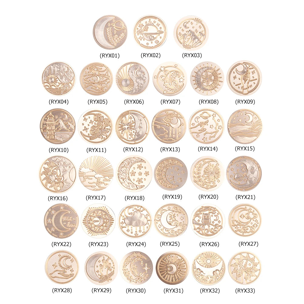 Sealing Stamp Brass Heads Solid Small Exquisite Decorative Crafts Tool Wood Retro Wax Stamping Girls Birthday Party Gift