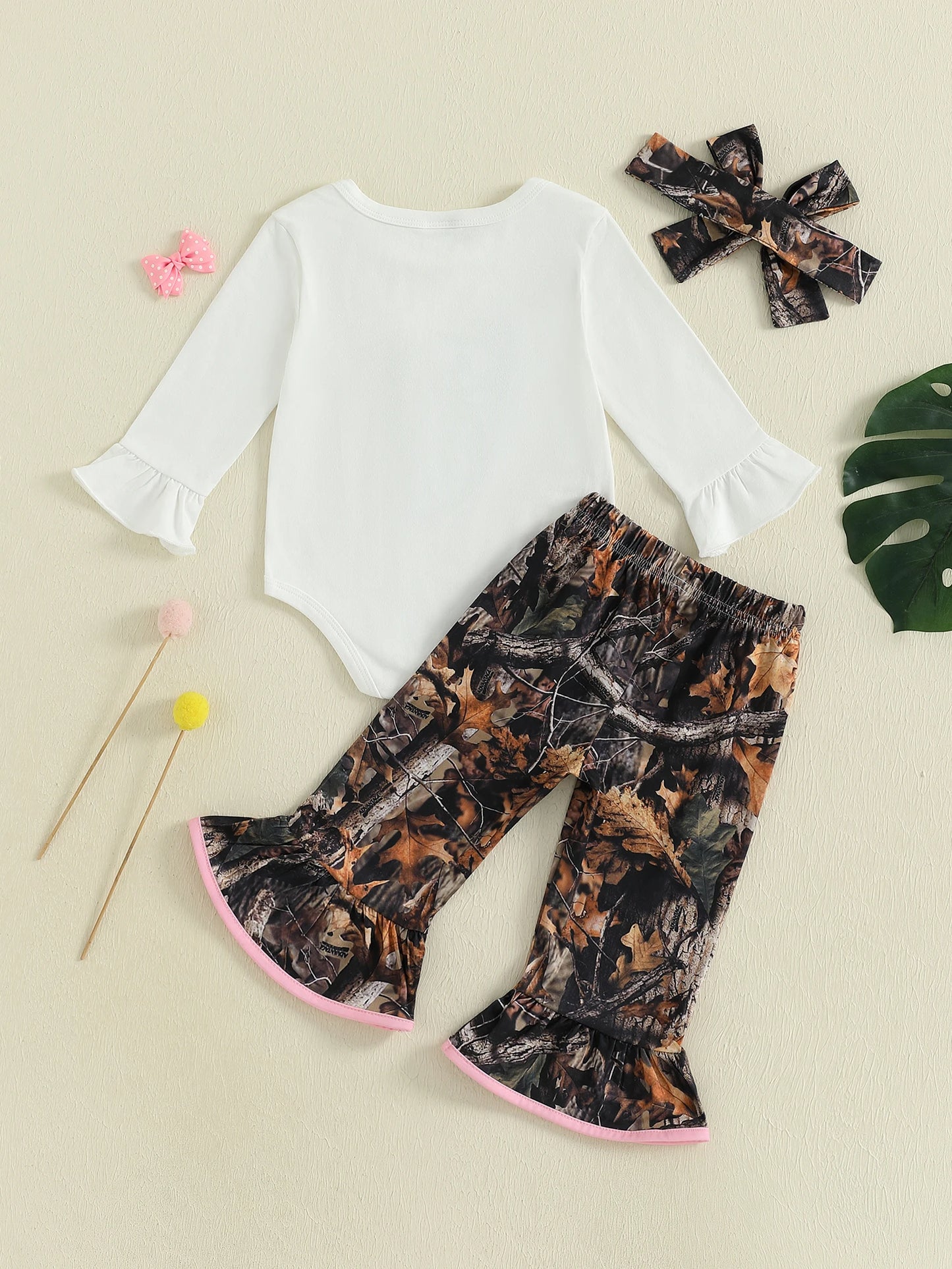 Toddler Girl Winter Outfit Elk Patterned Sweater Long Sleeve Top and Pants Set with Matching Headband 3 Piece Ensemble