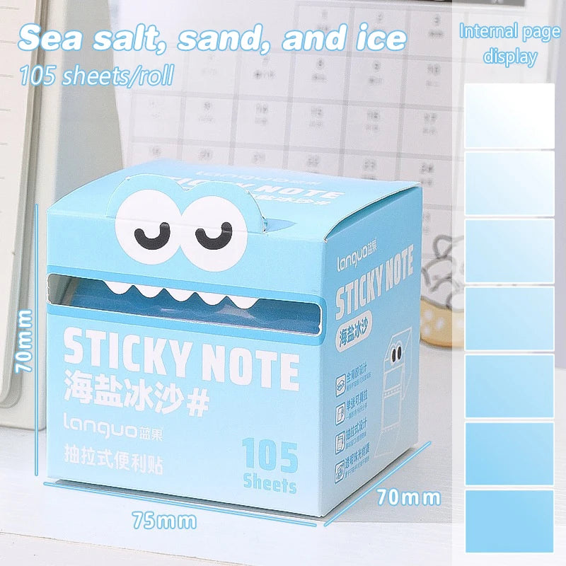 105Sheets Pull-out Sticky Notes Portable Sticky Notes Transparent Colorful Sticky Notes Waterproof Self-Adhesive Sticky Notes