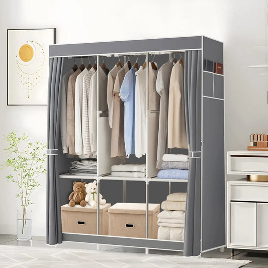 Space-Saving Portable Closet Organizer,Adjustable Storage Rack for Small Spaces, Easy Assembly, Durable and Multi-Functional