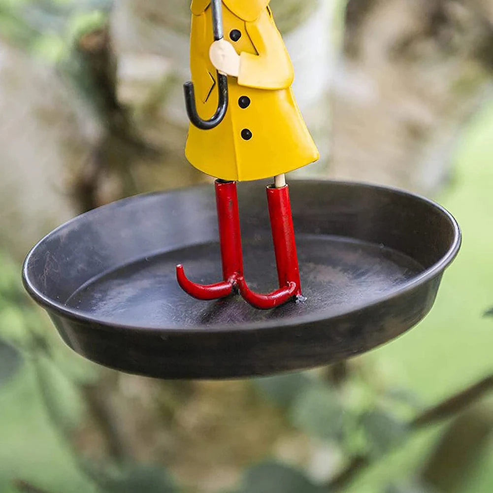 Hanging Bird Feeder Creative Bird Feeders Girl with Umbrella Tray Outdoor Garden Yard Decoration Bird Feeder for Outdoors Hangin