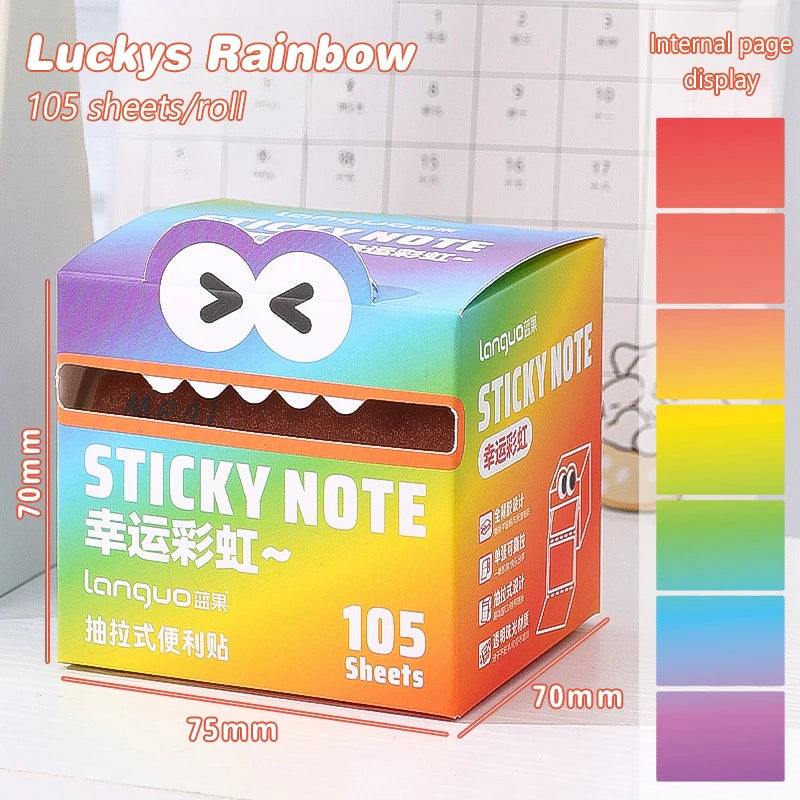 105Sheets Pull-out Sticky Notes Portable Sticky Notes Transparent Colorful Sticky Notes Waterproof Self-Adhesive Sticky Notes
