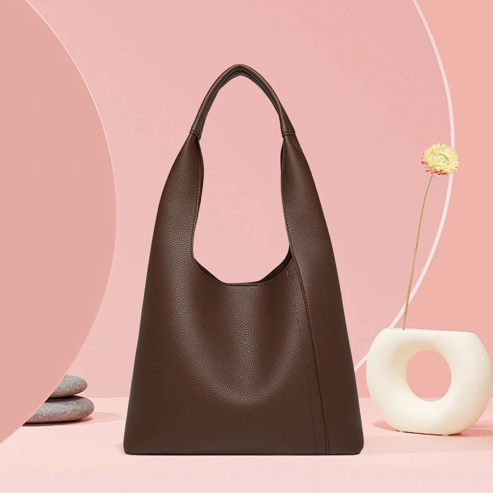 Shoulder Purse for Women Magnetic Closure Top Handle Handbag PU Leather Large Capacity Solid Hobo Bag for Work Travel