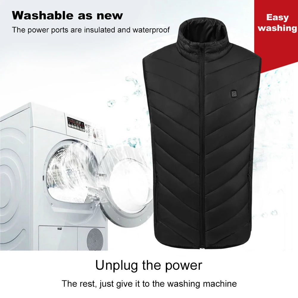 9 Heating Zones Electric Heated Jackets Winter Sportswear Heated Coat Outdoor Warm Vest for Men and Women Outdoor Skiing Hiking