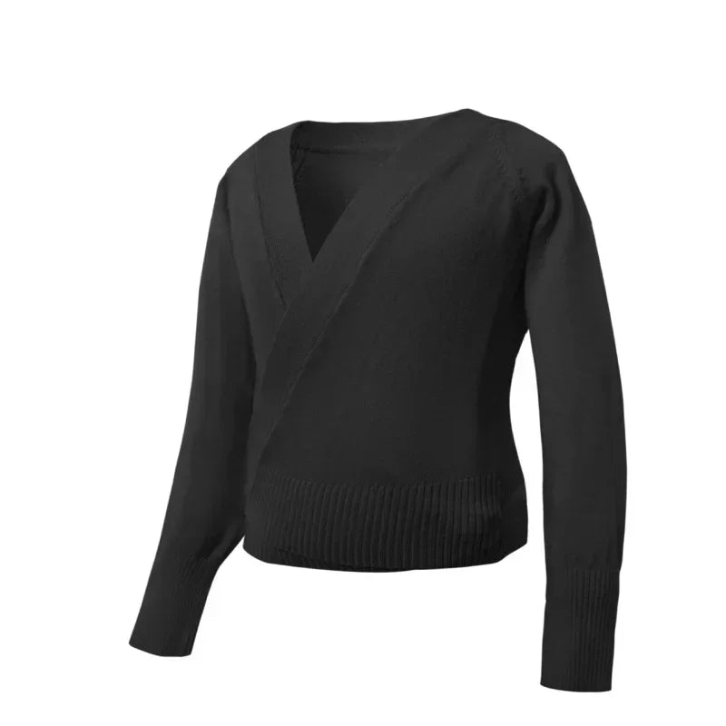 Spring Autumn Wrap Ballet Sweater Cardigans for Girls Kids Soft Knitted Dance Leotards Crossover Warm Ballet Coats