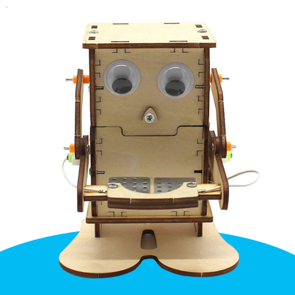Robot Eating Coin Wood DIY Model Teaching Learning Stem Project Wooden Assemble Kit for Kid Science Experiment Education Toy