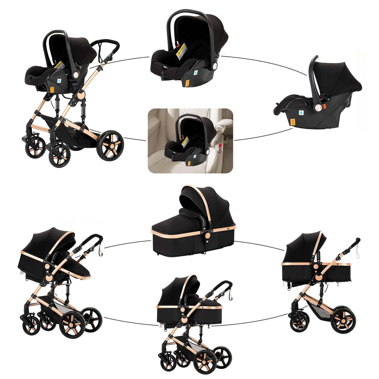 Seat With ISOfix Folding Cart High quality newborn Lightweight baby car light strollers Baby carri Seat With ISOfix FoldingStro