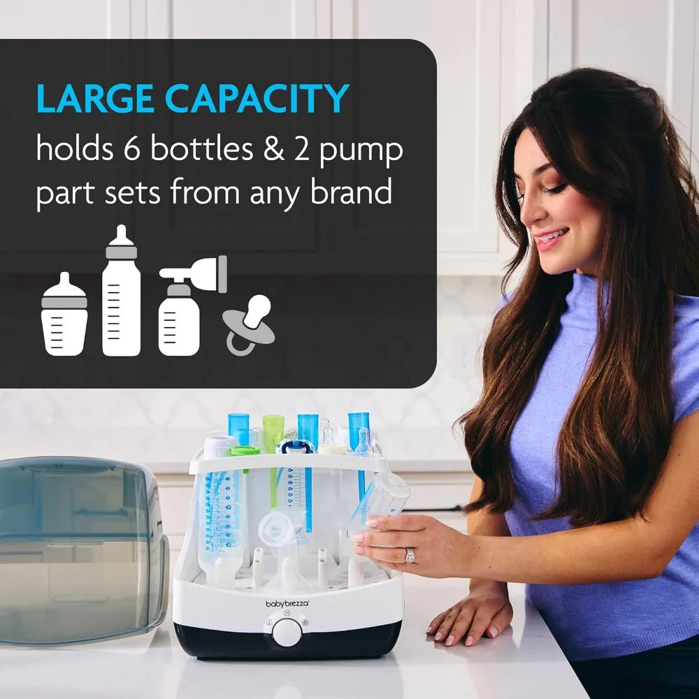 10 Minute Baby Bottle Sterilizer + Dryer - Superfast Electric Steam Sterilization - Universal Sterilizing for All Bottles