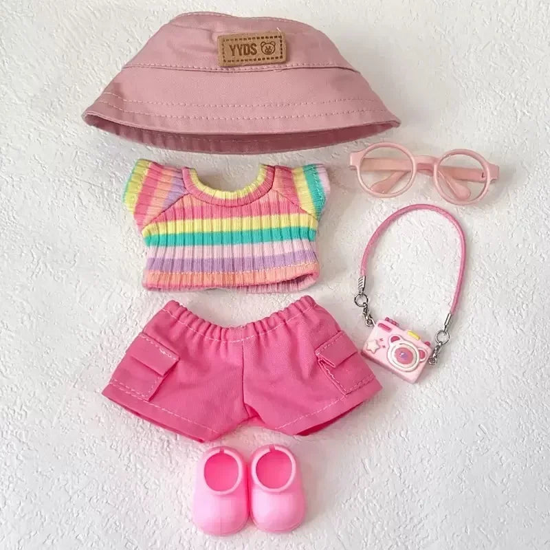 For 17cm labubu Cute Decoration Little Cloths v1/v2/v3 baby clothes cool sweater doll can be worn for labubu accessorie