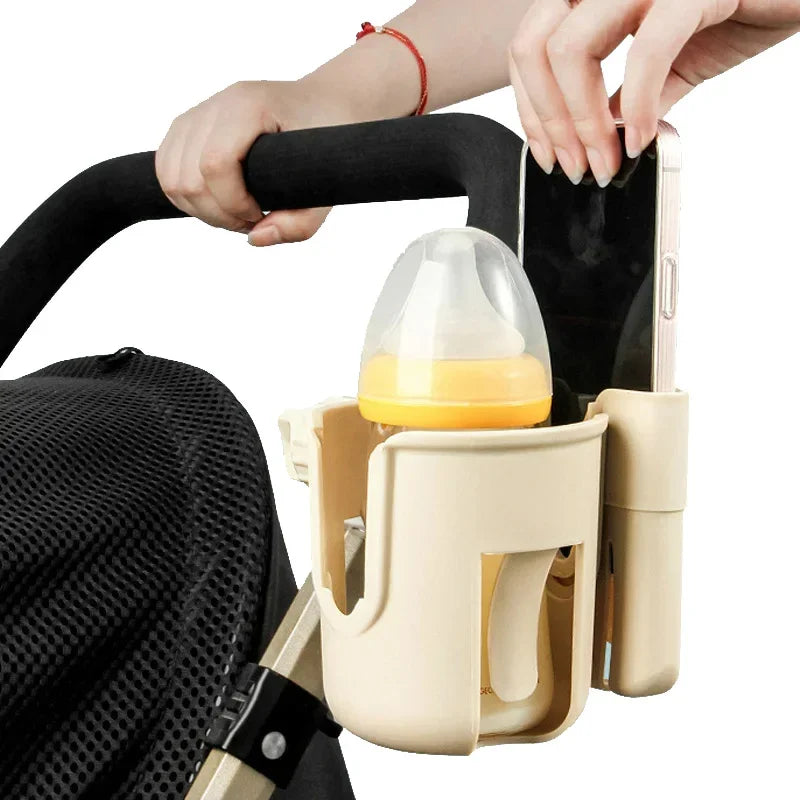 Baby Stroller Cup Holder 2-In-1 Bottle Drink Cup Phone Support 360 Rotate Adjustable Universal Pram Baby Strollers Accessories