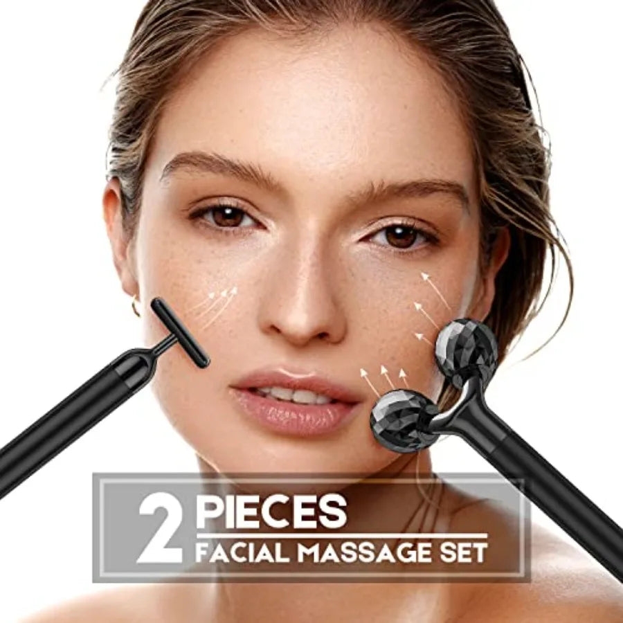2IN1 Electric Face Massager 3D Roller and T Shape Arm Eye Nose  Massager Facial Roller Massager Kit Skin Care Tools