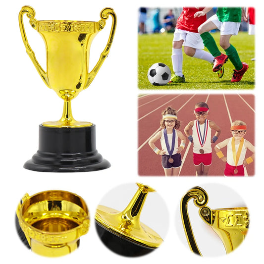 Golden Award Trophy Cup for Kids Plastic Gold Participation Trophy Cup for Party Favors Rewards Props Sports Competitions