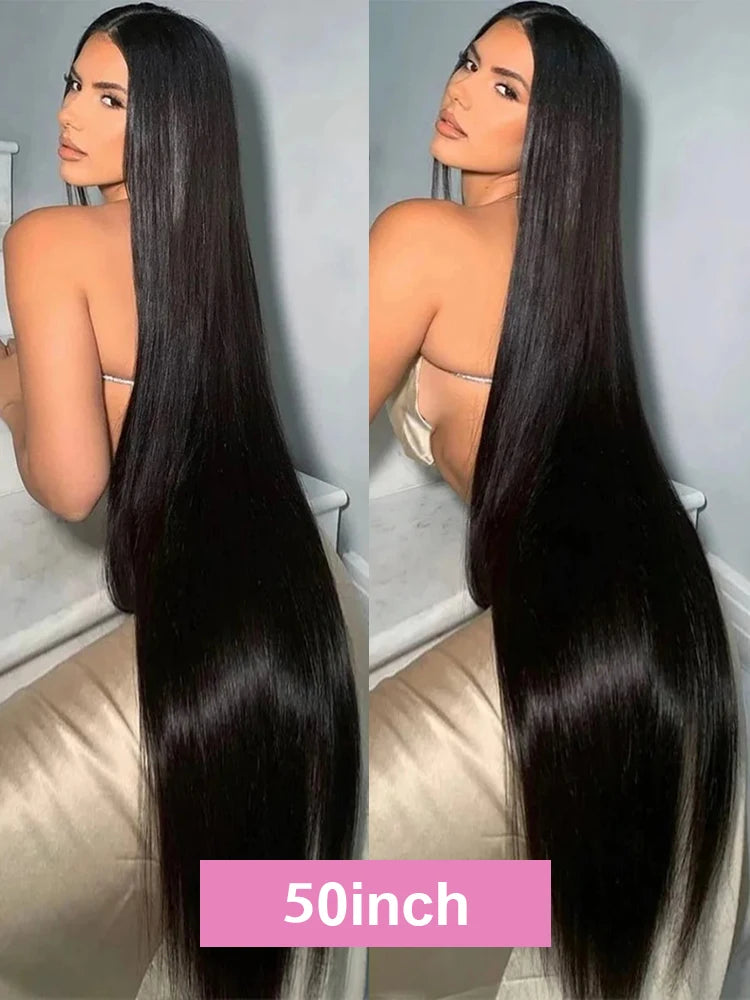 300 Density 13x4 13x6 HD Bone Straight 40 46 50 Inches Lace Front Human Hair Wigs Brazilian 7x5 Wear Go Glueless Wigs For Women