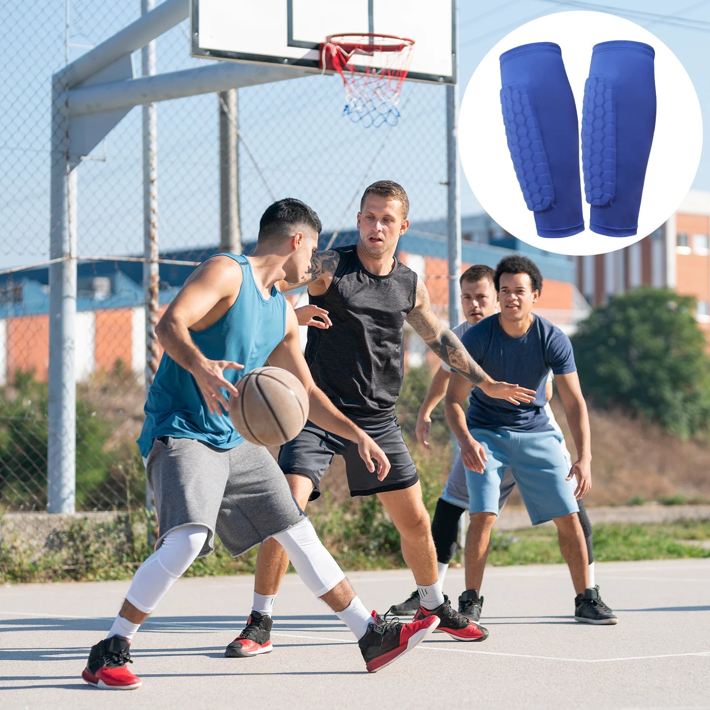 Shin Defender with Honeycomb Pads Soccer Shin Pads Ergonomic Lightweight Calf Protective Gear for Boys Girls Men Women