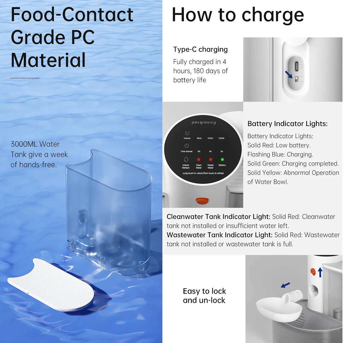 Pet water dispenser Dog and Cat Water Dispenser Dumping Cat Water Dispenser Running Water Charging Automatic Water Feeder