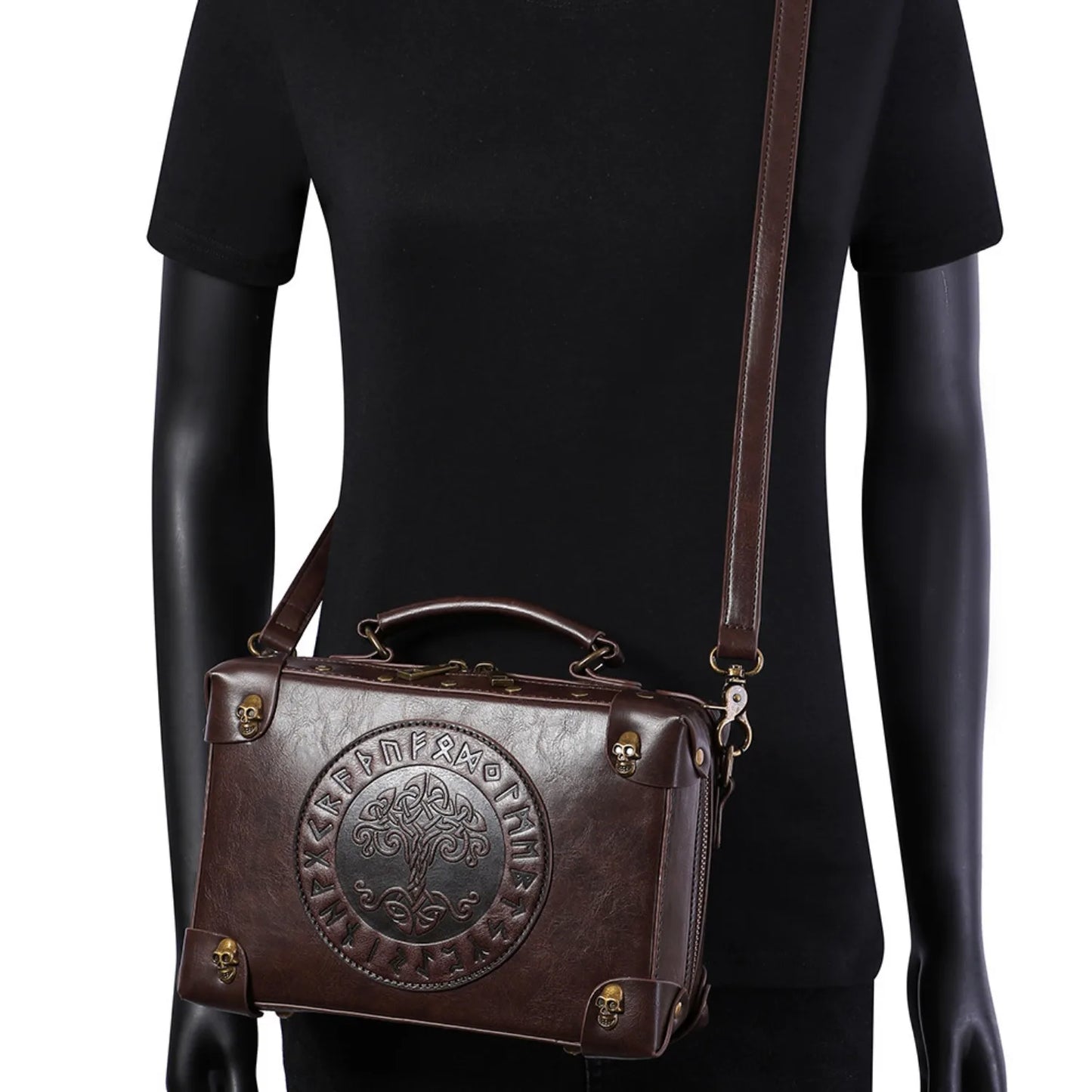 2025 New punk retro style women's shoulder bag, fashionable casual satchel bag clock bag, suitable for daily use
