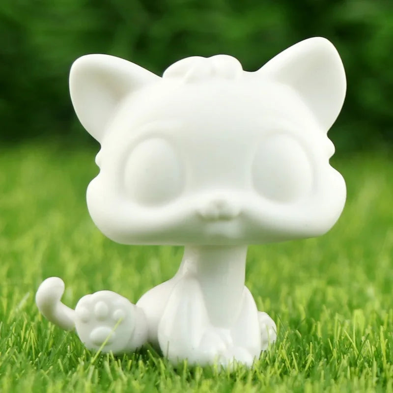 White Base Pet,Lovely Shorthair Cat Collie Husky Action Figure Boys Girls Kids Xmas Gift Best Gift(Click on the option you want)