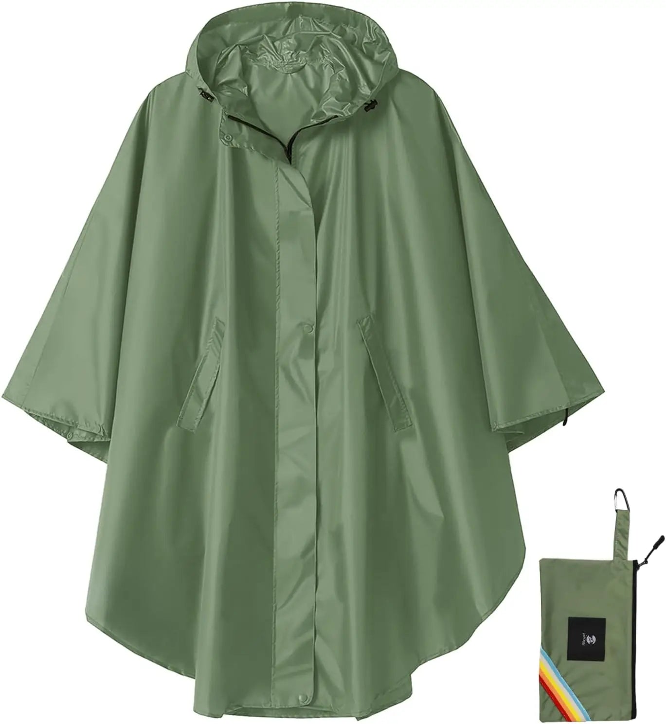 Men's and women's raincoats, hooded waterproof raincoats, suitable for adult women