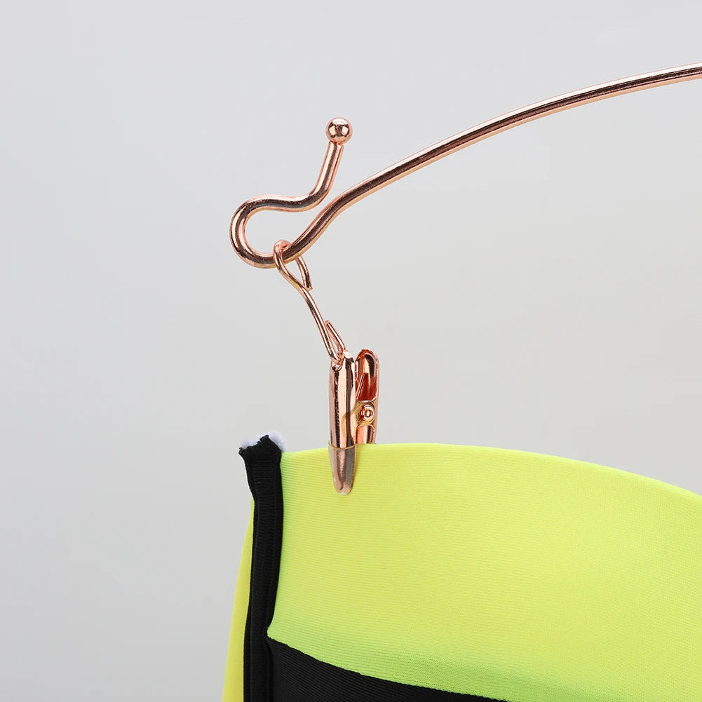 10pcs Portable Bathrooms Cloth Hanger Metal Underwear Hangers Bra Clips Socks Panty Racks Home Drying Clothes Hanger with Clips
