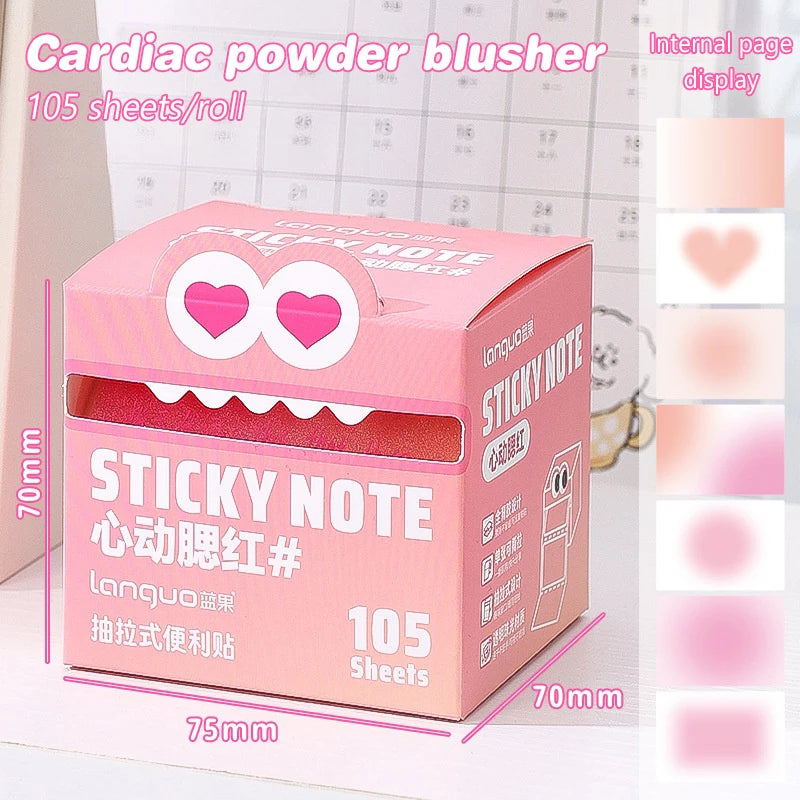 105Sheets Pull-out Sticky Notes Portable Sticky Notes Transparent Colorful Sticky Notes Waterproof Self-Adhesive Sticky Notes
