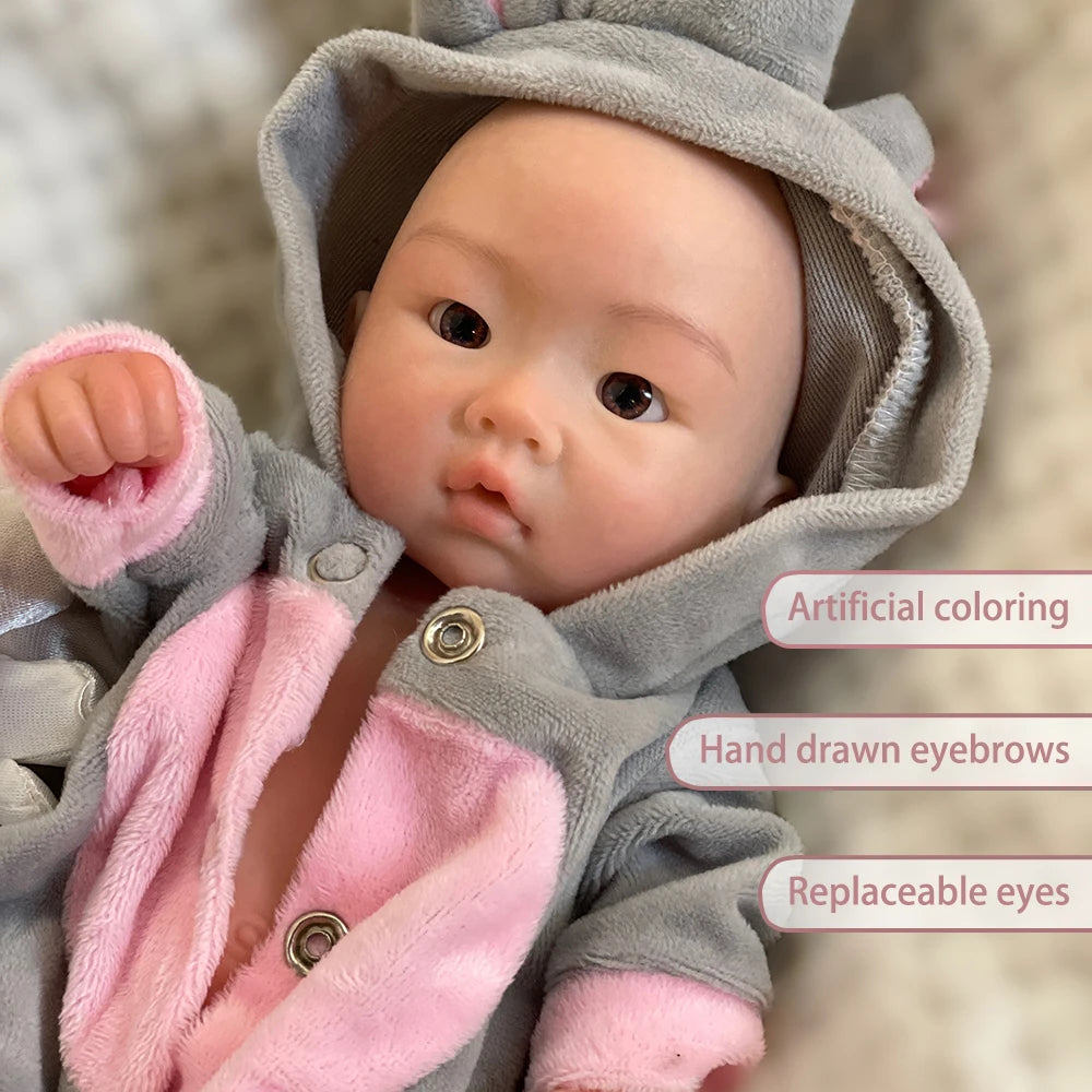 Saskia 10 Inch Full Body Silicone Reborn Baby Boy with 3D Painted Lifelike Skin & Visible Veins | Newborn Bebe Toy