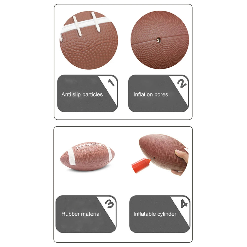American Football Teenagers Rugby Ball Child Toys Inflatable Small Rugby Ball Anti Slip Children Game Ball for Children Teaching