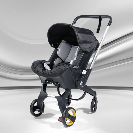 Four-wheel baby stroller, adjustable handle, folding stroller for newborns, outdoor travel camping vehicle, festival gift